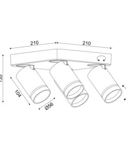 ΕΠΙΤΟΙΧΟ ΦΩΤΙΣΤΙΚΟ 4XGU10 DIVINO ΜΑΥΡΟ ΑΛΟΥΜΙΝΙΟ IP20 21X21X13,5CM ACA DECOR – RA3634CBK