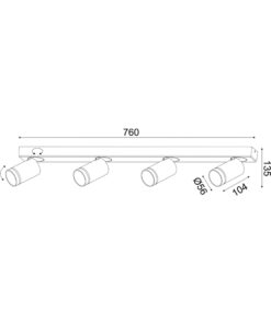 ΕΠΙΤΟΙΧΟ ΦΩΤΙΣΤΙΚΟ 4XGU10 DIVINO ΓΚΡΙ ΑΛΟΥΜΙΝΙΟ IP20 76X7X13,5CM ACA DECOR – RA3634SGY