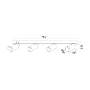ΕΠΙΤΟΙΧΟ ΦΩΤΙΣΤΙΚΟ 4XGU10 DIVINO ΓΚΡΙ ΑΛΟΥΜΙΝΙΟ IP20 76X7X13,5CM ACA DECOR – RA3634SGY