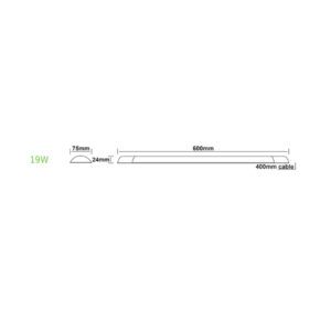 LED Γραμμικό Πρισματικό Φωτιστικό 19W 1650lm 3000K 120° 60cm ACA – RIMO1930