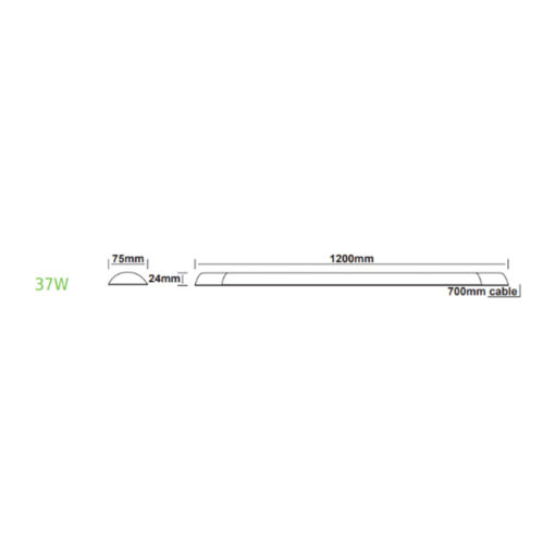 LED Γραμμικό Πρισματικό Φωτιστικό 37W 3450lm 3000K 120°  120cm  ACA – RIMO3730