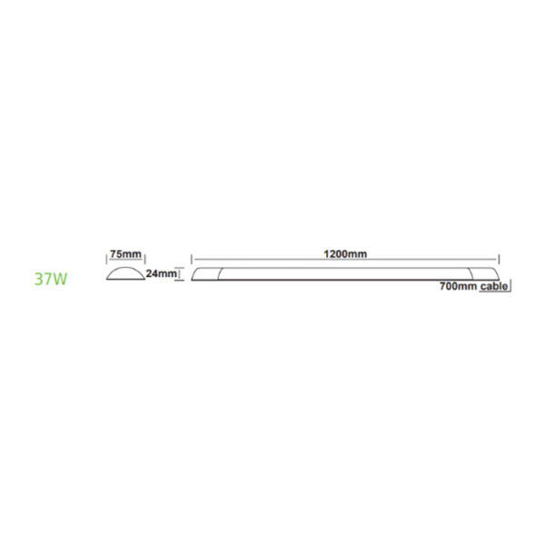 LED Γραμμικό Πρισματικό Φωτιστικό 37W 3450lm 3000K 120°  120cm  ACA – RIMO3730