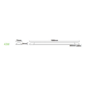 LED Γραμμικό Πρισματικό Φωτιστικό 43W 4000lm 3000K 120° 150cm ACA – RIMO4330