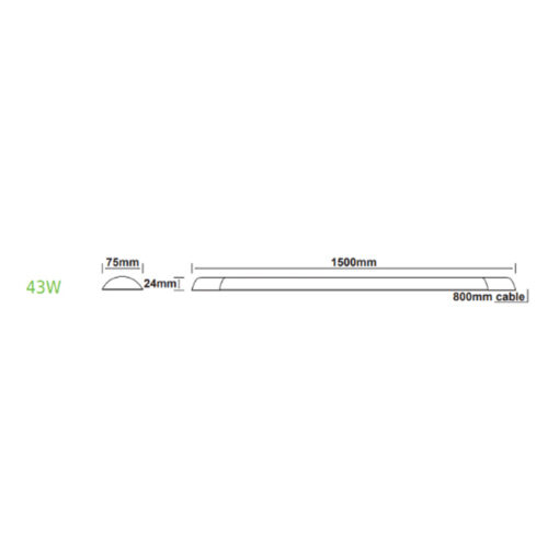 LED Γραμμικό Πρισματικό Φωτιστικό 43W 4000lm 3000K 120° 150cm ACA – RIMO4330