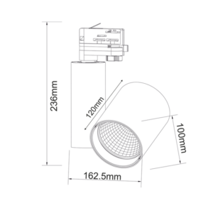 LED Φωτιστικό Ράγας Λευκό 30W 3000K 4 Καλωδίων 38° 2700LM 230V Ra80 ACA – RONDE3030W4