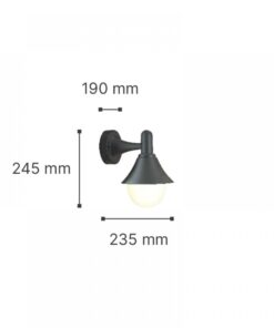 it-Lighting Rabun 1xE27 Outdoor Wall Lamp Black D:24.5cmx23.5cm (80202514)