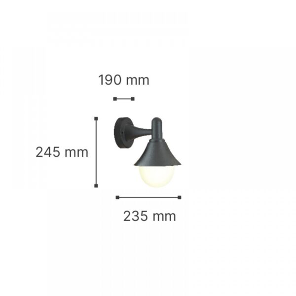 it-Lighting Rabun 1xE27 Outdoor Wall Lamp Black D:24.5cmx23.5cm (80202514)