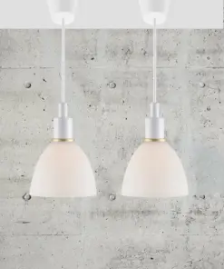 Nordlux Ray Kit με 2 Κρεμαστά Φωτιστικά Λευκό 1x E14 Γυάλινο/Μεταλλικό – 63233001