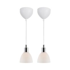Nordlux Ray Kit με 2 Κρεμαστά Νικελ E14 Γυάλινο/Μεταλλικό – 63233033