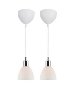 Nordlux Ray Kit με 2 Κρεμαστά Νικελ E14 Γυάλινο/Μεταλλικό – 63233033