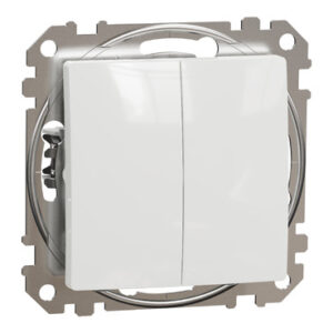 Schneider Sedna Design & Elements, διπλό μπουτόν 10A, Λευκό – SDD111118