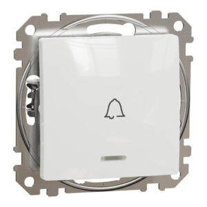 Schneider Sedna Design μπουτόν με λυχνία προσανατολισμού και σύμβολο κουδουνιού Λευκό – SDD111131L