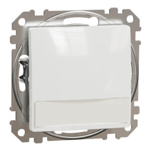 Schneider Sedna Design μπουτόν 12V με λυχνία προσανατολισμού και ετικέτα Λευκό – SDD111143L