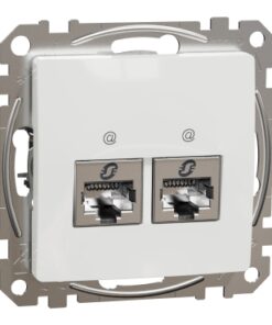 Schneider Sedna Design 2xRJ45 πρίζα CAT6A STP Λευκό – SDD111467S