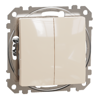 Schneider Sedna Design & Elements, διπλό μπουτόν 10A, Μπεζ – SDD112118