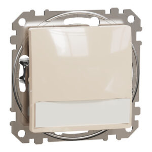 Schneider Sedna Design μπουτόν 12V με λυχνία προσανατολισμού και ετικέτα Μπεζ – SDD112143L