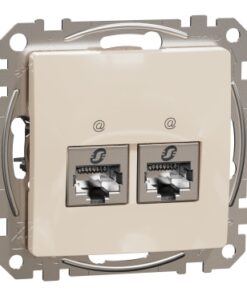 Schneider Sedna Design 2xRJ45 πρίζα CAT6A STP Μπεζ – SDD112467S