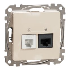 Schneider Sedna Design RJ45-RJ11 πρίζα CAT6 UTP Μπεζ – SDD112468