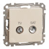 Schneider Sedna Design TV SAT πρίζα διέλευσης 7DB Μπεζ – SDD112474S