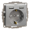 Schneider Sedna Design πρίζα σούκο ασφαλείας (2Π+Γ) Side E + 2xUSB 2,4A Αλουμίνιο – SDD113052