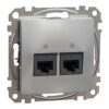 Schneider Sedna Design 2xRJ45 πρίζα CAT6 UTP Αλουμίνιο – SDD113462