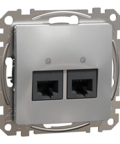 Schneider Sedna Design 2xRJ45 πρίζα CAT6 UTP Αλουμίνιο – SDD113462