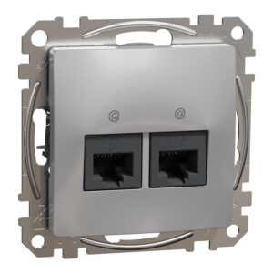 Schneider Sedna Design 2xRJ45 πρίζα CAT6 UTP Αλουμίνιο – SDD113462