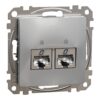 Schneider Sedna Design & Elements, 2xRJ45 πρίζα CAT6A STP Αλουμίνιο – SDD113467S