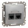 Schneider Sedna Design 2xRJ45 πρίζα CAT6A UTP Αλουμίνιο – SDD113467