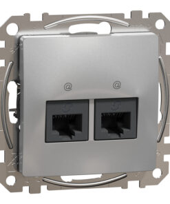 Schneider Sedna Design 2xRJ45 πρίζα CAT6A UTP Αλουμίνιο – SDD113467