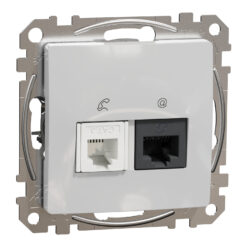 Schneider Sedna Design RJ45-RJ11 πρίζα CAT6 UTP Αλουμίνιο – SDD113468