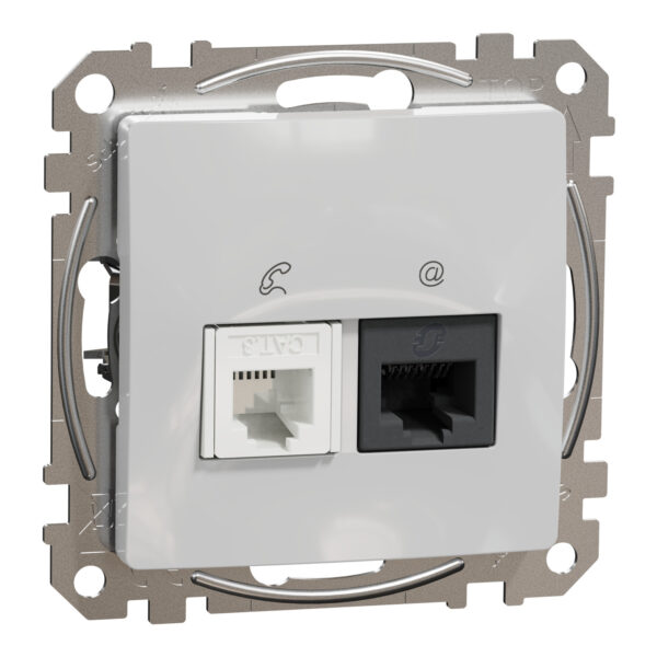 Schneider Sedna Design RJ45-RJ11 πρίζα CAT6 UTP Αλουμίνιο – SDD113468