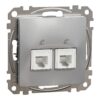 Schneider Sedna Design πρίζα τηλεφώνου 2Xπρίζα RJ11 Αλουμίνιο – SDD113492
