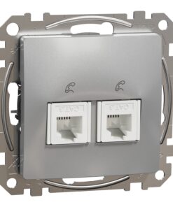 Schneider Sedna Design πρίζα τηλεφώνου 2Xπρίζα RJ11 Αλουμίνιο – SDD113492
