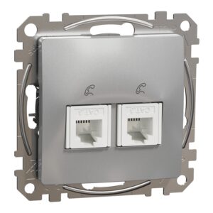 Schneider Sedna Design πρίζα τηλεφώνου 2Xπρίζα RJ11 Αλουμίνιο – SDD113492