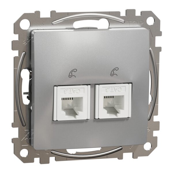 Schneider Sedna Design πρίζα τηλεφώνου 2Xπρίζα RJ11 Αλουμίνιο – SDD113492