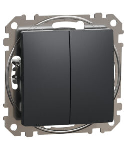 Schneider Sedna Design διπλός διακόπτης Α/Ρ Ανθρακί – SDD114108