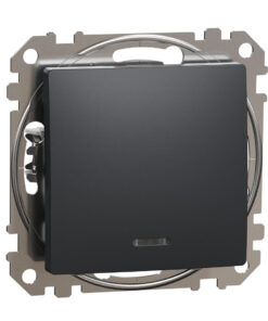 Schneider Sedna Design & Elements, μπουτόν 10A με λυχνία προσανατολισμού LED, ανθρακί – SDD114111L