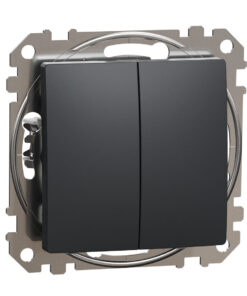 Schneider Sedna Design & Elements, διπλό μπουτόν 10A, Ανθρακί – SDD114118