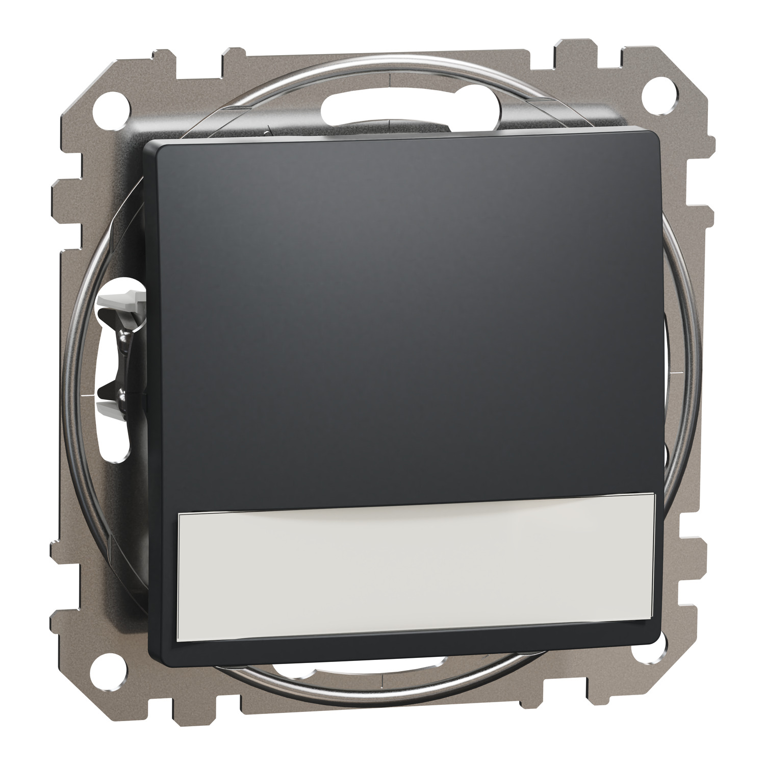 Schneider Sedna Design μπουτόν 12V με λυχνία προσανατολισμού και ετικέτα Ανθρακί - SDD114143L