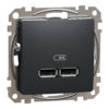 Schneider Sedna Design USB φορτιστής A+A 2,4A Ανθρακί – SDD114401