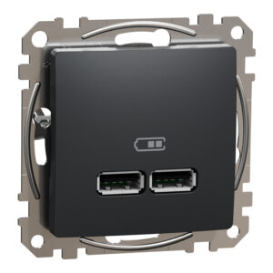 Schneider Sedna Design USB φορτιστής A+A 2,4A Ανθρακί – SDD114401