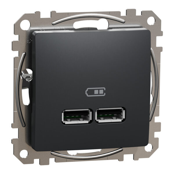 Schneider Sedna Design USB φορτιστής A+A 2,4A Ανθρακί – SDD114401