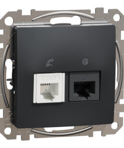 Schneider Sedna Design & Elements RJ45-RJ11 πρίζα CAT5E UTP, Ανθρακί – SDD114458