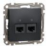 Schneider Sedna Design 2xRJ45 πρίζα CAT6 UTP Ανθρακί – SDD114462
