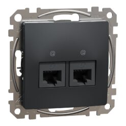 Schneider Sedna Design 2xRJ45 πρίζα CAT6 UTP Ανθρακί – SDD114462