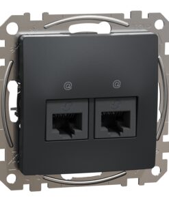 Schneider Sedna Design 2xRJ45 πρίζα CAT6 UTP Ανθρακί – SDD114462