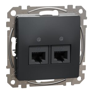 Schneider Sedna Design 2xRJ45 πρίζα CAT6 UTP Ανθρακί – SDD114462