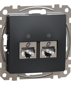 Schneider Sedna Design 2xRJ45 πρίζα CAT6A STP Ανθρακί – SDD114467S