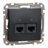 Schneider Sedna Design 2xRJ45 πρίζα CAT6A UTP Ανθρακί – SDD114467